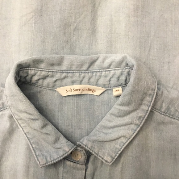 Soft Surroundings Telcel Chambray Button Down Shirt Size XS - Picture 4 of 9